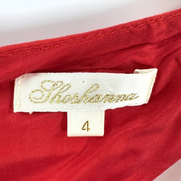 Shoshanna April Tiered Silk Dress Womens Size 4 Red Ruffle Mini Sleeveless Party - Picture 5 of 9